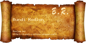 Bundi Rodion névjegykártya